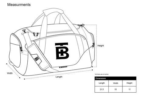 standard duffel bag dimensions